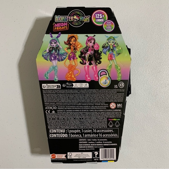 Monster High®: Skulltimate Secrets Neon Frights Frankie Stein™ Doll w/Locker-New - Picture 6 of 9